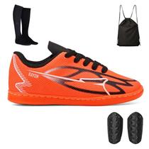 Kit Infantil Futebol de Salão com Chuteira Macia + Mochila + Meião e Caneleira