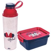 Kit infantil Garrafa + porta lanches Minnie Plasutil ref.15631