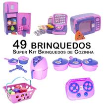 Kit Infantil Geladeira Fogão Caixa Registradora 49pç