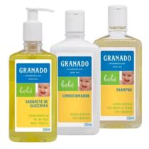 Kit Infantil Granado Tradicional Bebê: Sabonete líquido + Shampoo + Condicionador 250 ML Kit Infantil Granado Tradicional Bebê: Sabonete líquido + Shampoo + Condicionador 250 ML