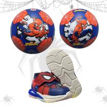 Kit Infantil Homem Aranha Tênis Led + Bola Infantil