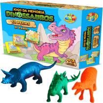 Kit Infantil Jogo da Memoria Dinossauros e 8 Miniaturas