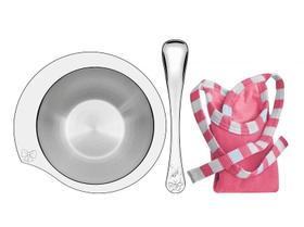 Kit infantil le petit para refeicao rosa em aco inox 3 pecas tramontina