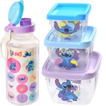 Kit Infantil Lilo & Stitch Potes Garrafas Escola Passeio Kit Infantil Lilo & Stitch Potes Garrafas Escola Passeio
