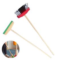 Kit Infantil Limpeza Vassoura Rodo Madeira Educativo Presente Natal Crianças