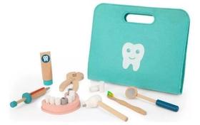 Kit Infantil Maleta De Dentista Madeira Brinquedo Tooky Toy