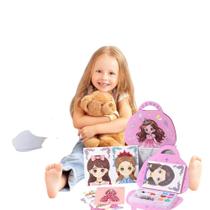 Kit Infantil Maleta de Maquiagem Princesa Rosa Educativo Divertido - TOP RIO