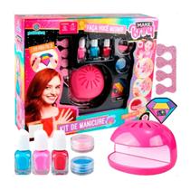 Kit Infantil Manicure Meninas C/ Esmalte e Glitter e Secador - Polibrinq