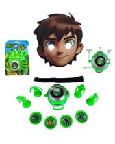 Kit Infantil Máscara Realista Ben 10 + Omnitrix Lança Disco Kit Infantil Máscara Realista Ben 10 + Omnitrix Lança Disco