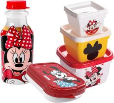 Kit Infantil Menina Porta Lanche Minnie 5 Itens Disney