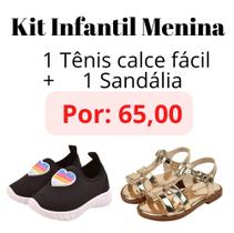 Kit Infantil Menina sandália e tênis confortável barato escola - Urbana