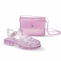 Kit Infantil menina sandália emborrachada e bolsa transversal injetada Kit Infantil menina sandália emborrachada e bolsa transversal injetada
