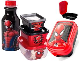 Kit Infantil Menino Porta Lanche Homem Aranha 5 Itens