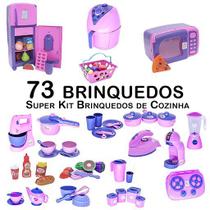 Kit Infantil Mercado Geladeira Fogão Microondas Ferro 73p Kit Infantil Mercado Geladeira Fogão Microondas Ferro 73p