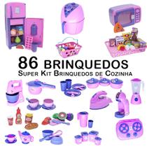 Kit Infantil Mercado Geladeira Fogão Microondas Ferro 86p