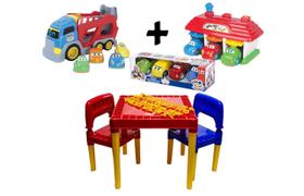 Kit Infantil Mesa Educativa Tritec +Babys Cars Cargo Garagem