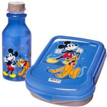 Kit Infantil Mickey Garrafinha e Sanduicheira Escolar Disney