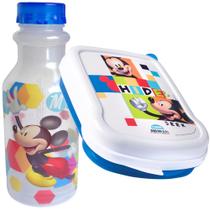 Kit Infantil Mickey Garrafinha e Sanduicheira Escolar Disney - Plasutil