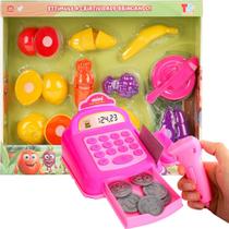 Kit Infantil Mini Caixa Registradora com Acessórios Frutas Legumes Brinquedo Mercadinho Chef de Cozinha Educativo Kit Infantil Mini Caixa Registradora com Acessórios Frutas Legumes Brinquedo Mercadinho Chef de Cozinha Educativo