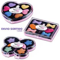 Kit Infantil Mini Paleta de Maquiagem Sombra, Blush Brinquedo Criança Didática Rosa Infantil c/ 6 Cores Multikids BR1328