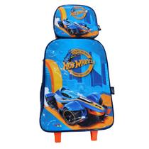 Kit Infantil Mochila Com Lancheira Hotwheels Azul - Luxcel