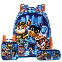 Kit Infantil Mochila Costas Lancheira Estojo Patrulha Canina - Xeryus