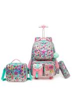 Kit Infantil Mochila De Rodinhas Menina Escolar Reforçada Kit Infantil Mochila De Rodinhas Menina Escolar Reforçada