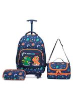 Kit Infantil Mochila Estojo Lancheira Espaçosa Resistente