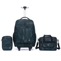 Kit infantil mochila lancheira estojo espaçosa reforçada Swissport