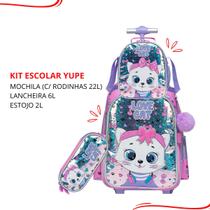 Kit infantil mochila rodinha reforçada yupe