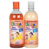 Kit Infantil Multivitaminas Shampoo E Condicionador 500ml Flora Kids