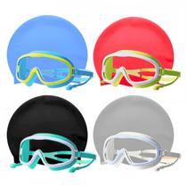 Kit Infantil Natação Touca Óculos Proteção UV Tampão Ouvidos Kit Infantil Natação Touca Óculos Proteção UV Tampão Ouvidos