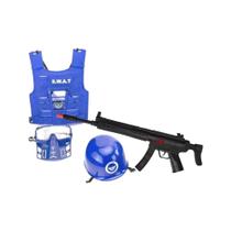 Kit Infantil Polícia Swat Azul Acessórios de Fantasia para um Divertido Carnaval e Brincadeiras na Escolinha