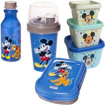 Kit Infantil Porta Lanche Disney Mickey 6 Itens Plasutil
