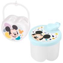 Kit infantil porta leite em pó e porta chupeta Mickey Plasutil