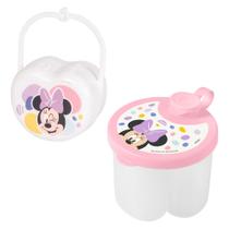 Kit infantil porta leite em pó e porta chupeta Minnie Plasutil