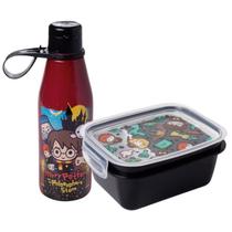 Kit Infantil Pote Marmita Hermética 630 Ml Com Vedação Antivazamento E Garrafa Abre Fácil 530 Ml Para Lancheiras E Dia A Dia das Crianças