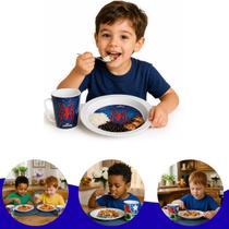 Kit Infantil Prato e Caneca 2 Peças com Personagem Colorido para Crianças Pratinho e Copo Kit Infantil Prato e Caneca 2 Peças com Personagem Colorido para Crianças Pratinho e Copo