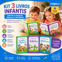 Kit Infantil Premium 3 Livros Contos Clássicos Fábulas e Histórias Com Belas Ilustrações Kit Infantil Premium 3 Livros Contos Clássicos Fábulas e Histórias Com Belas Ilustrações