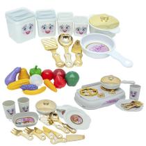 Kit Infantil Princesa Jantar Fogão Fruta Legume Talher 40pç - Altimar