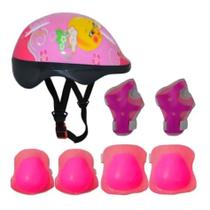 Kit Infantil Proteção Bicicleta Capacete Patins Skate Rosa - Rad7