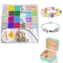 Kit Infantil Pulseiras Berloques e Miçangas + Porta-joias Kit Infantil Pulseiras Berloques e Miçangas + Porta-joias