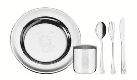 Kit Infantil Refeição Baby Friends Aço Inox 5 Peças Tramontina Kit Infantil Refeição Baby Friends Aço Inox 5 Peças Tramontina