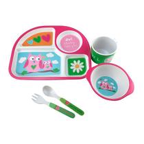 Kit Infantil Refeição Coruja Fibra de Bambu 5 peças Kit Infantil Refeição Coruja Fibra de Bambu 5 peças