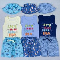 Kit Infantil Regata Bermuda Chapéu Diversão Completa No Verão Cor:amareloTamanho:3 Kit Infantil Regata Bermuda Chapéu Diversão Completa No Verão Cor:amareloTamanho:3