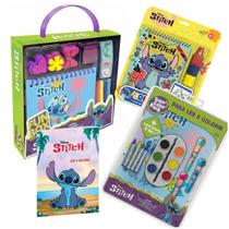 Kit Infantil Stitch 3 em 1 - Pack de Livros para Colorir e Pintar Estimule a Criatividade das Crianças