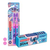 Kit Infantil Stitch Disney: 2x Escova + 1x Gel Dental Dental Clean