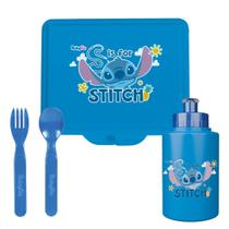 Kit Infantil Stitch Lancheira Sanduicheira Porta sanduiche lanche Garrafa 340ml e Talheres colher e garfo Bebê Kit Infantil Stitch Lancheira Sanduicheira Porta sanduiche lanche Garrafa 340ml e Talheres colher e garfo Bebê
