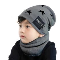 Kit Infantil Touca Gorro Cachecol Beanie Forrada Lã Inverno