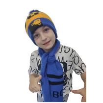 Kit Infantil Touca Lã Pelúciada e Cachecol Elite Cor: Azul